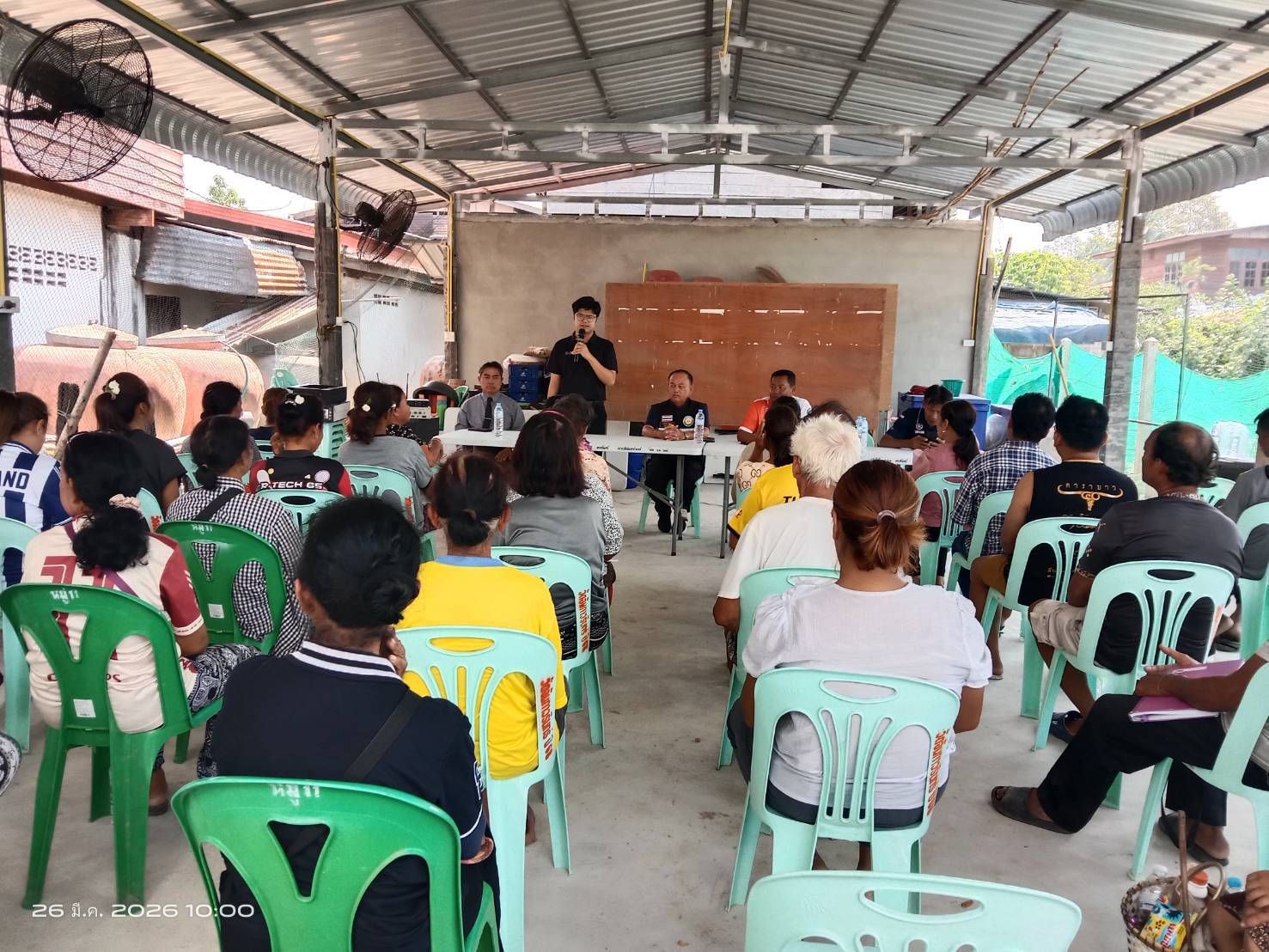 CDD PHUTTHAISONG - GROWTH TEAM PHUTTHAISONG PLUS สร้างสรรค์ สร้างสุข : พช.พุทไธสง ร่วมกิจกรรมประชาคมทอดผ้าป่ายาเสพติด  ตำบลบ้านยาง